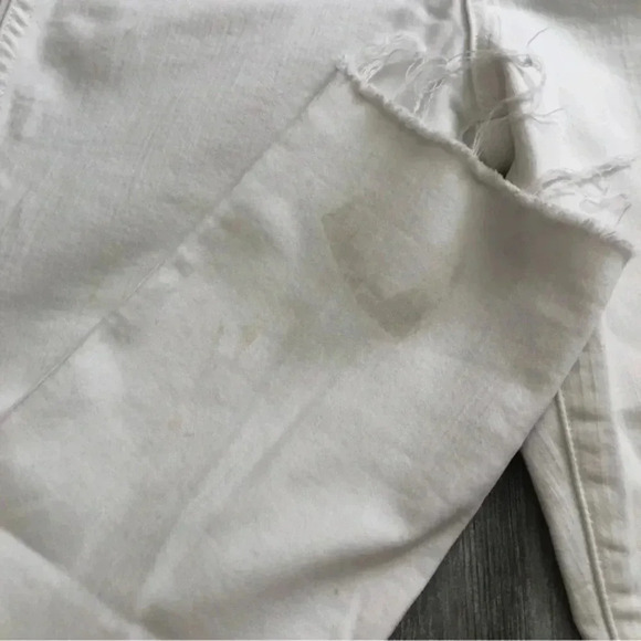 Madewell 10"High Rise Skinny Crop Jeans in Pure White Button Front Edition SZ 25 - Picture 3 of 13